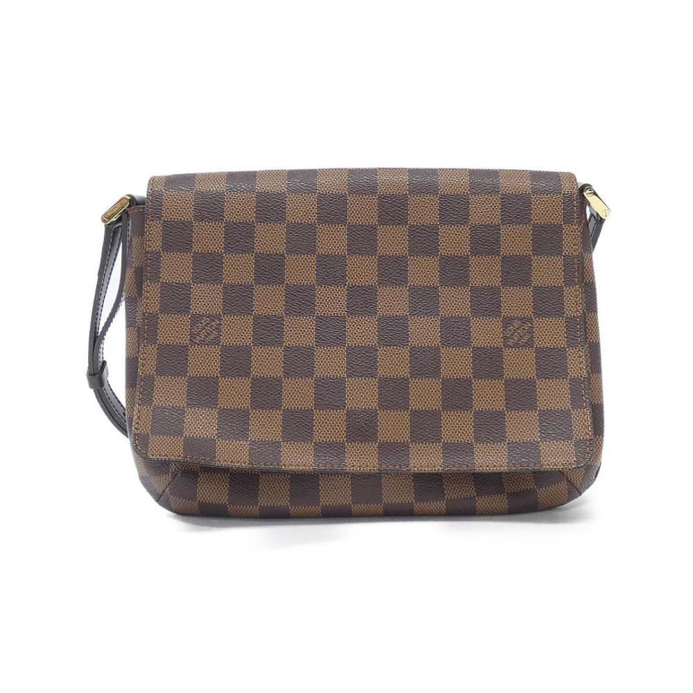 Louis Vuitton Damier Ebene Musette Tango Small Canvas Shoulder Bag Brown